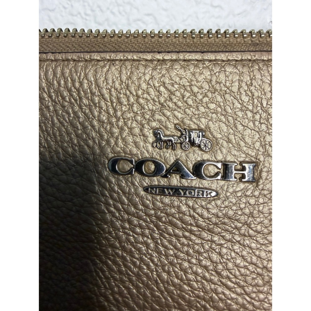Coach Ava Chain Tote Metallic Gold Pebbled Leather Shoulder Bag F28930 - Picture 3 of 6